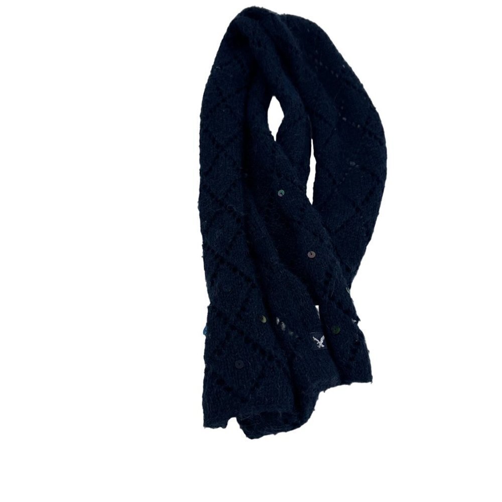 * Vintage Blue American Eagle AE Y2K Mohair Blend Scarf Sparkle Sequin